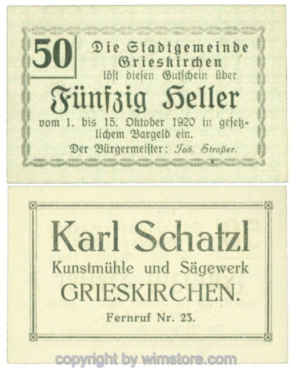Grieskirchen, J00288II33, 50 Heller; 1