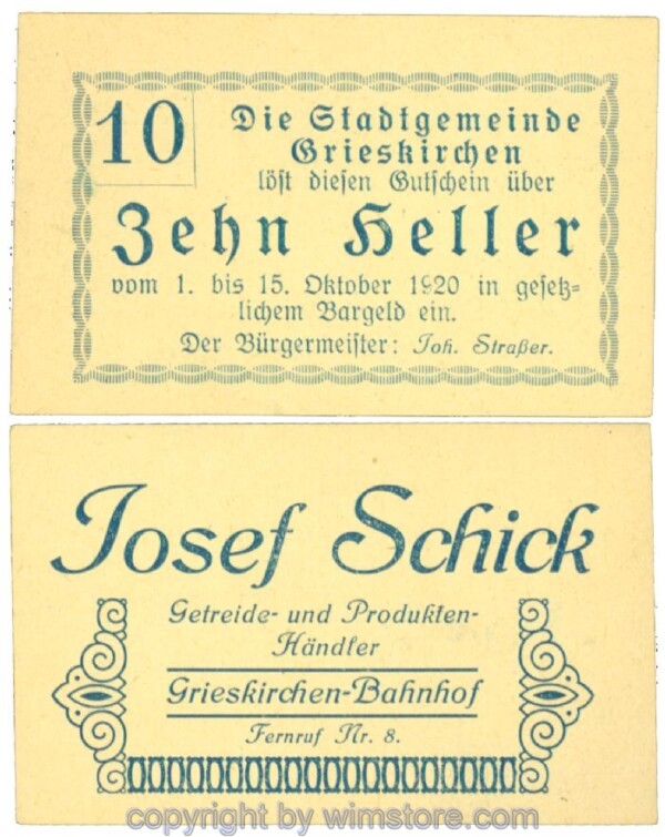 Grieskirchen, J00288II35, 10 Heller; 1