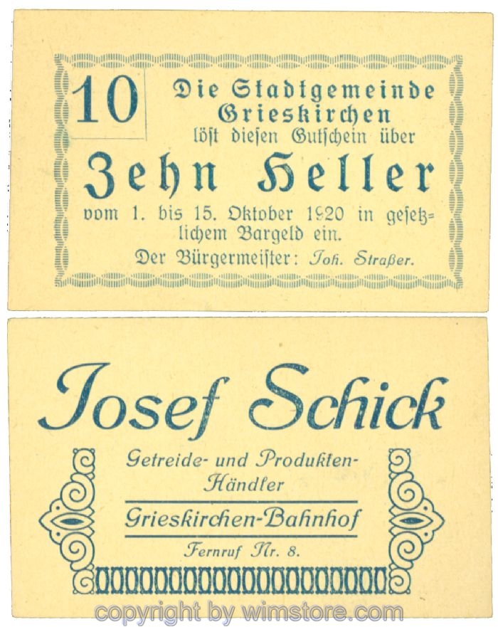 Grieskirchen, J00288II35, 10 Heller; 1