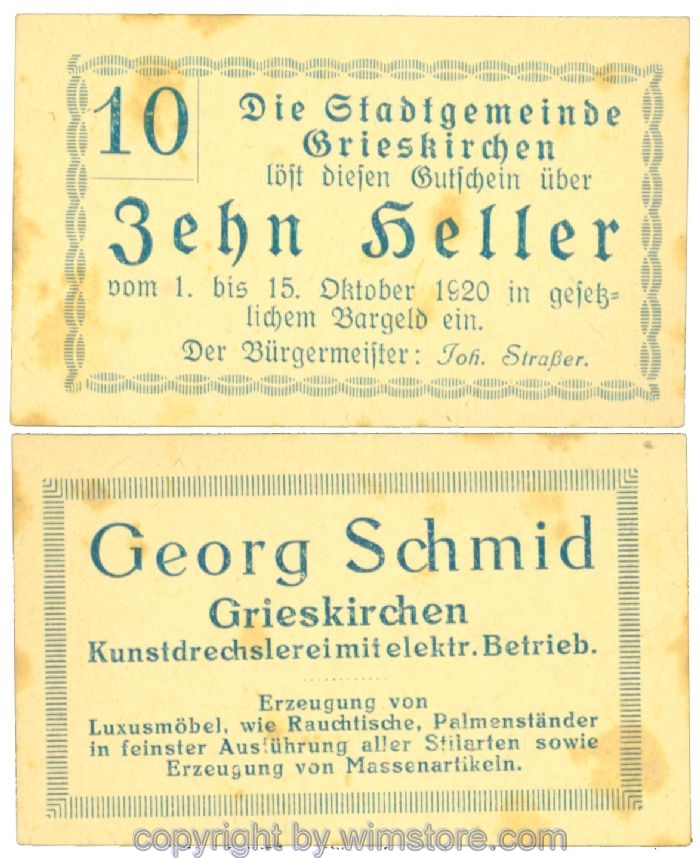Grieskirchen, J00288II37, 10 Heller; 1-