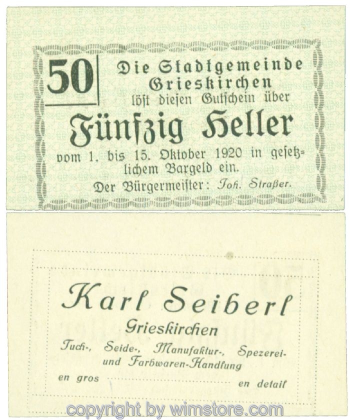 Grieskirchen, J00288II38, 50 Heller; 1