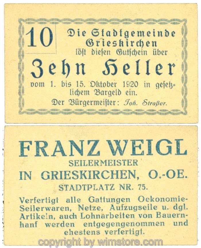 Grieskirchen, J00288II42, 10 Heller; 1