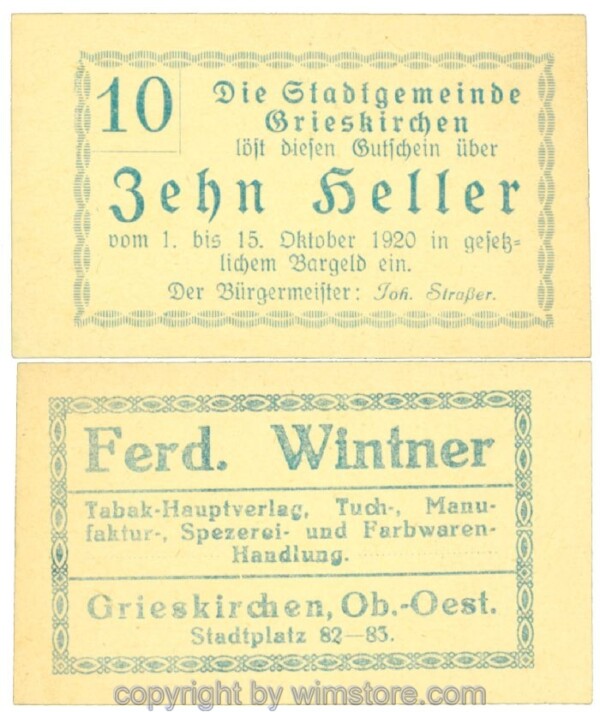 Grieskirchen, J00288II45, 10 Heller; 1
