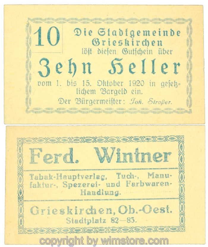 Grieskirchen, J00288II45, 10 Heller; 1