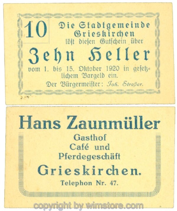 Grieskirchen, J00288II46, 10 Heller; 1