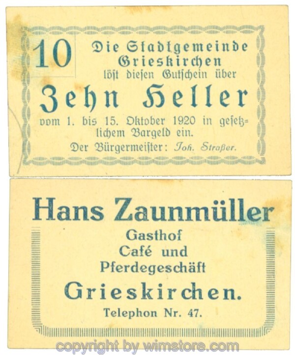 Grieskirchen, J00288II46, 10 Heller; 1-