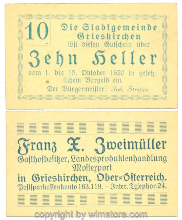 Grieskirchen, J00288II47, 10 Heller; 1