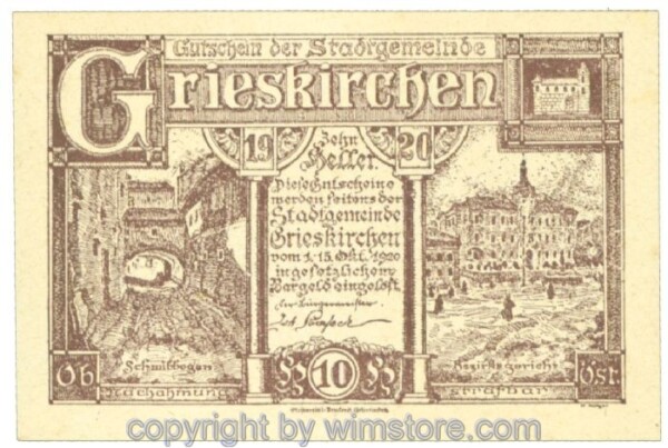 Grieskirchen, J00288IIa2, 10 Heller; 1-