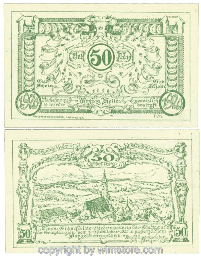 Grieskirchen, J00288IIa6, 50 Heller; 1