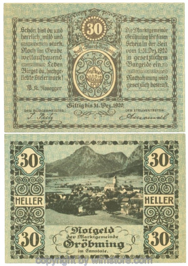 Gröbming, J00289a1, 30 Heller; 1-