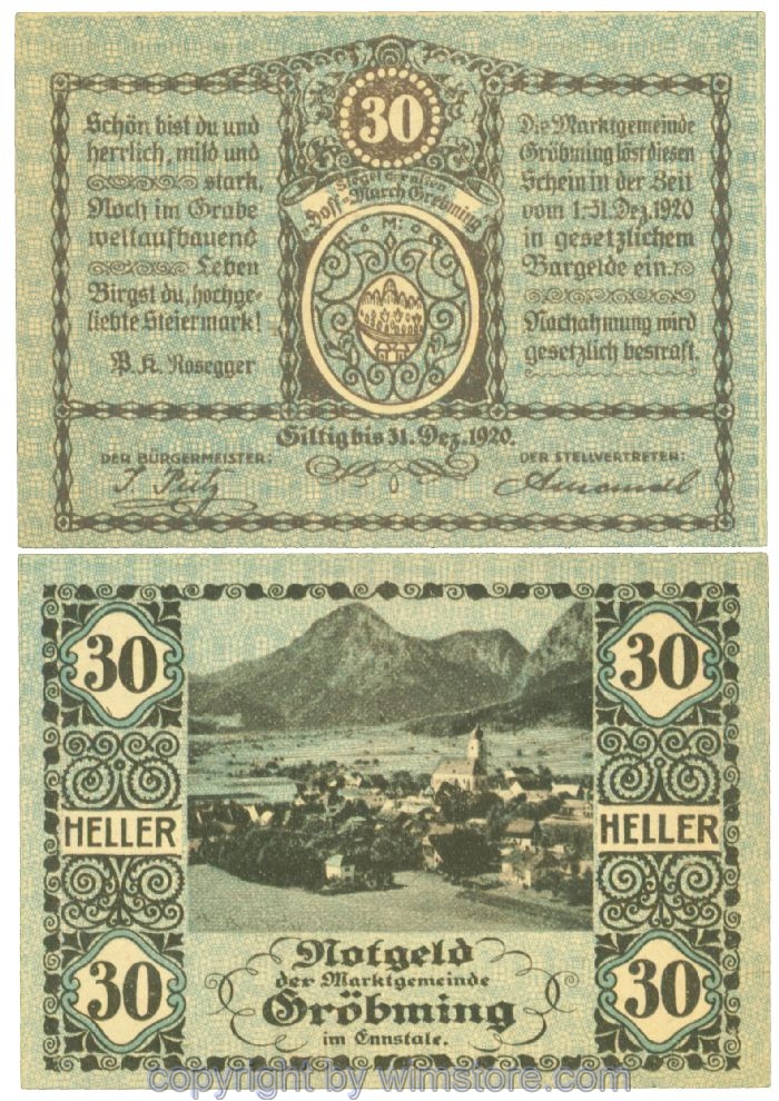 Gröbming, J00289a1, 30 Heller; 1-