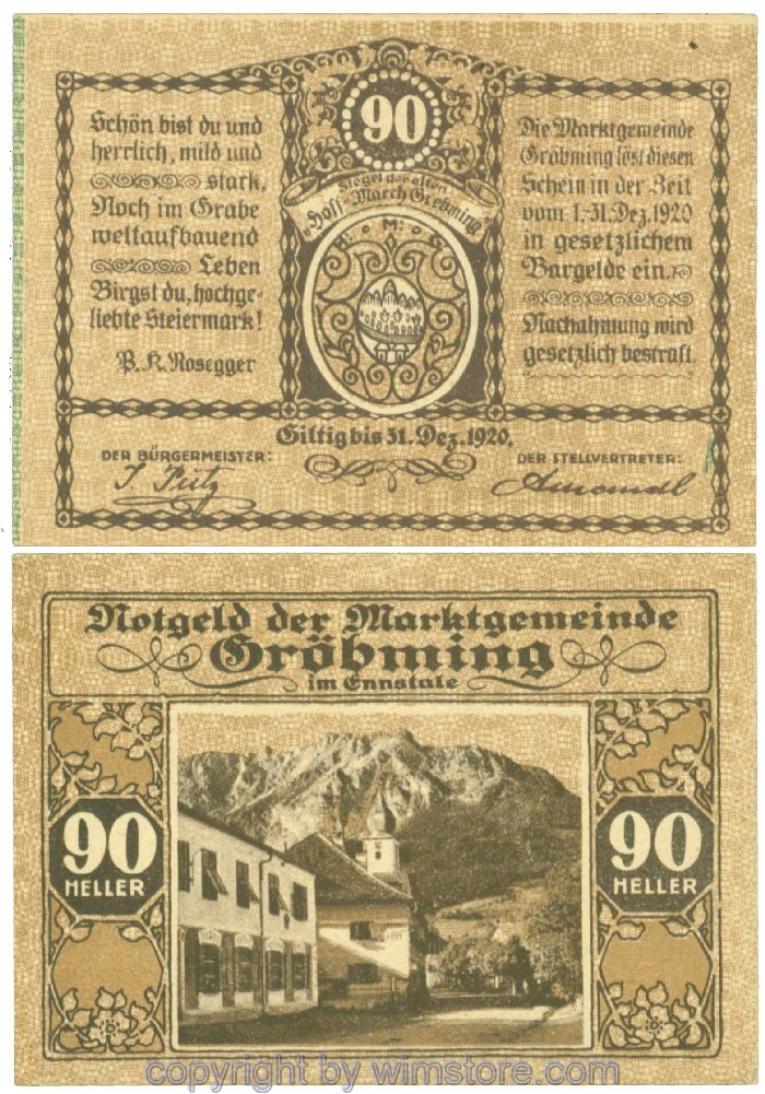 Gröbming, J00289a1, 90 Heller; 1