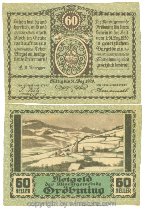 Gröbming, J00289a2, 60 Heller; 1