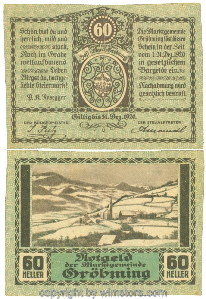 Gröbming, J00289a2, 60 Heller; 1
