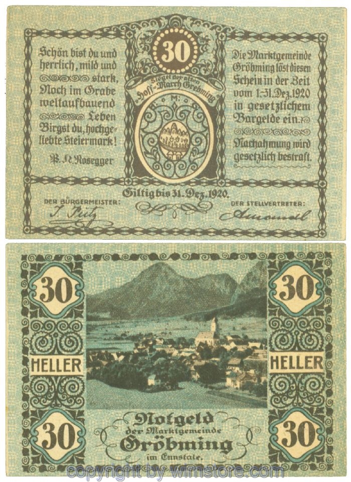 Gröbming, J00289b, 30 Heller; 1