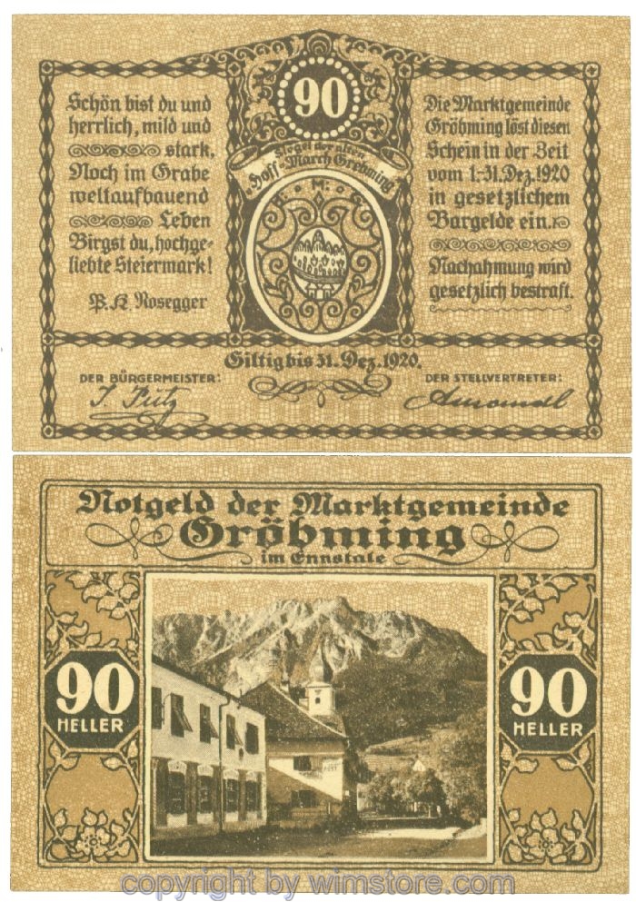 Gröbming, J00289b, 90 Heller; 1