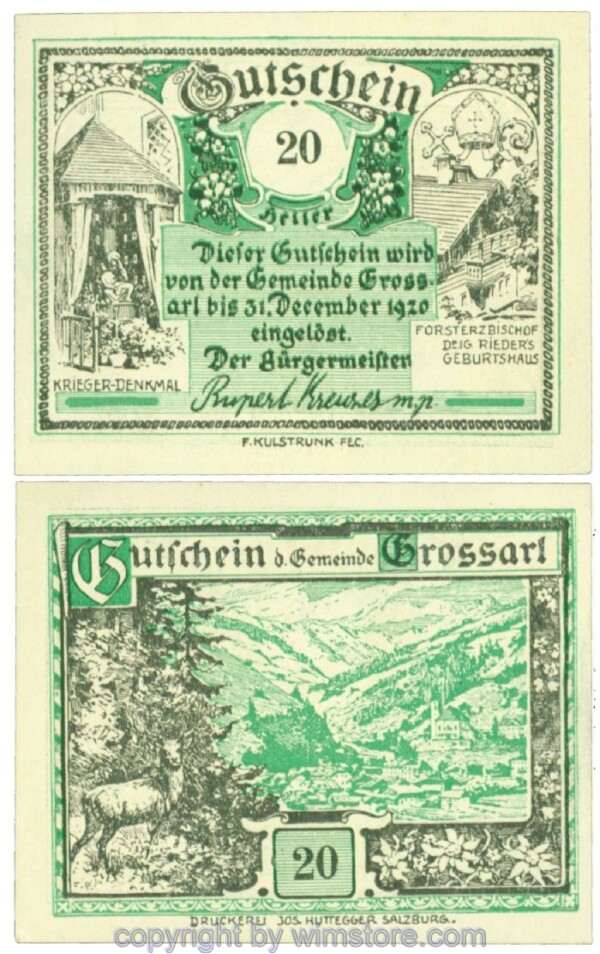 Grossarl, J00292c, 20 Heller; 1