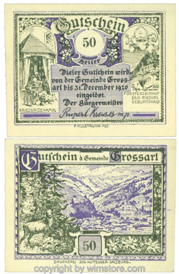 Grossarl, J00292c, 50 Heller; 1