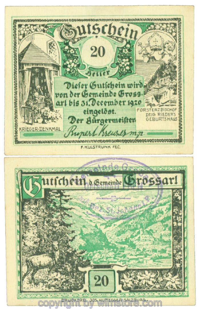 Grossarl, J00292f29, 20 Heller; 1