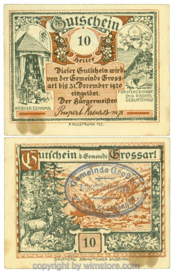 Grossarl, J00292f34, 10 Heller; 1