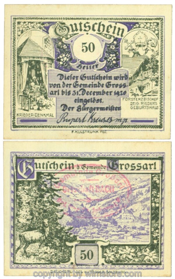 Grossarl, J00292f111, 50 Heller; 1
