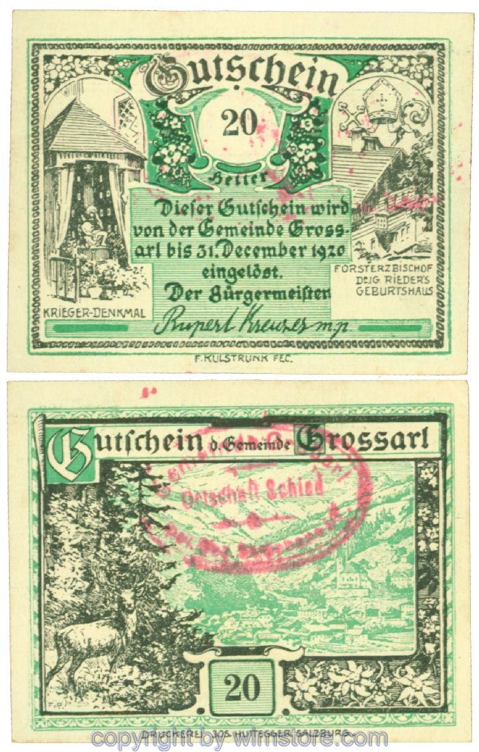 Grossarl, J00292f116, 20 Heller; 1