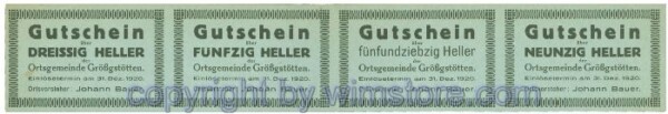 Grössgstötten, J00293IAa, Serie 30, 50, 75, 90 Heller; 1