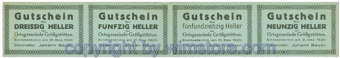 Grössgstötten, J00293IAa, Serie 30, 50, 75, 90 Heller; 1