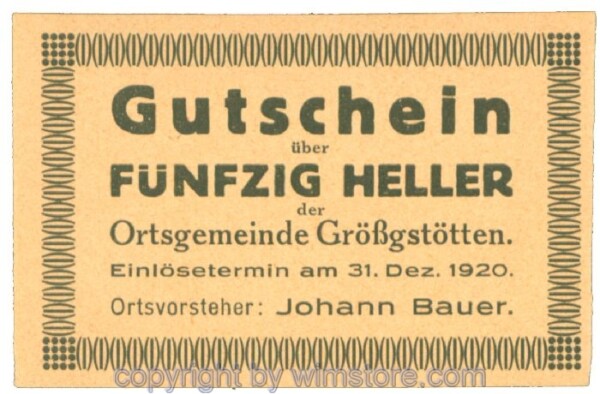 Grössgstötten, J00293ICe, 50 Heller; 1