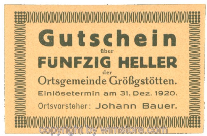 Grössgstötten, J00293ICe, 50 Heller; 1