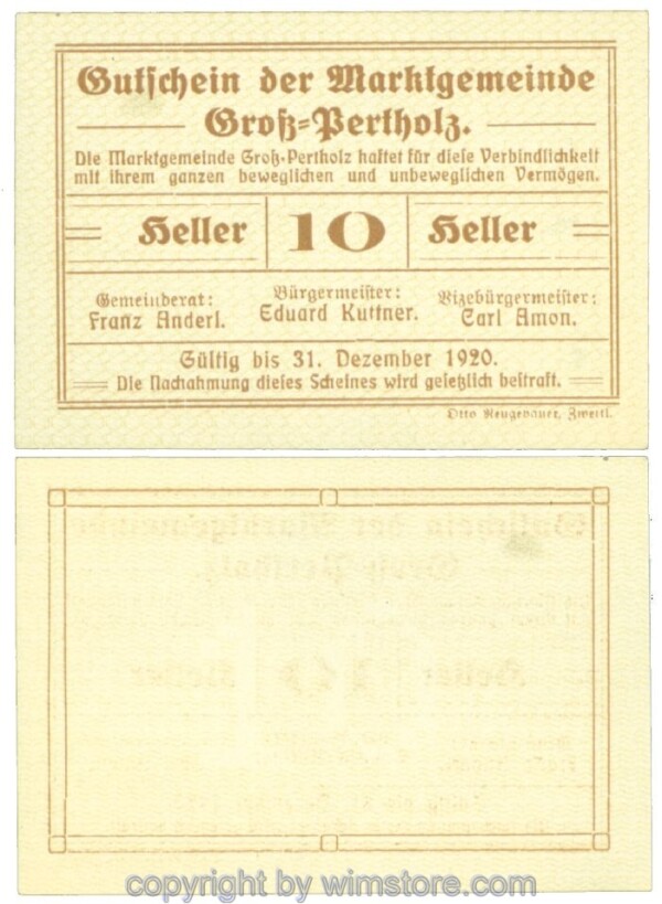Gross-Pertholz, J00295Ia, 10 Heller; 1-
