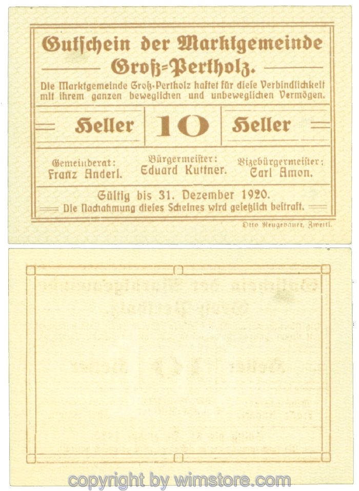 Gross-Pertholz, J00295Ia, 10 Heller; 1-