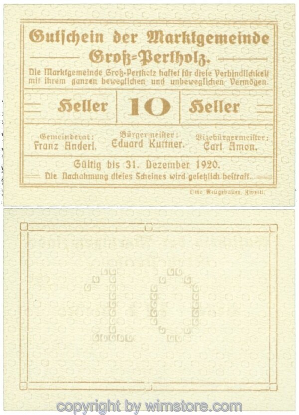 Gross-Pertholz, J00295IIa, 10 Heller; 1