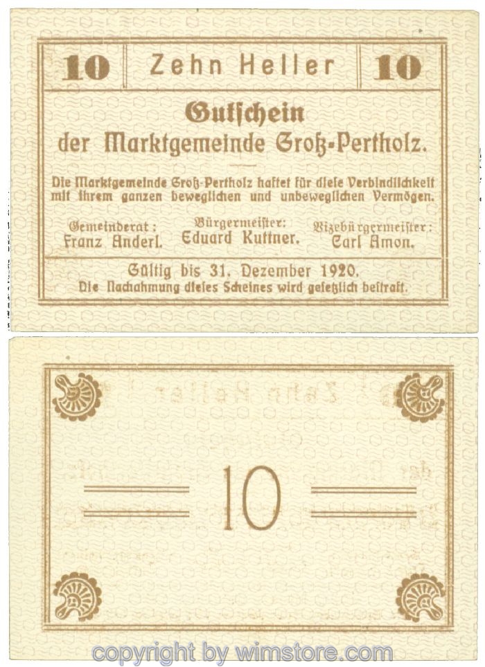 Gross-Pertholz, J00295IIIb, 10 Heller; 1