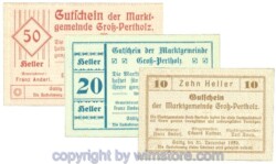 Gross-Pertholz, J00295IIIb, Serie 10, 20, 50 Heller; 1