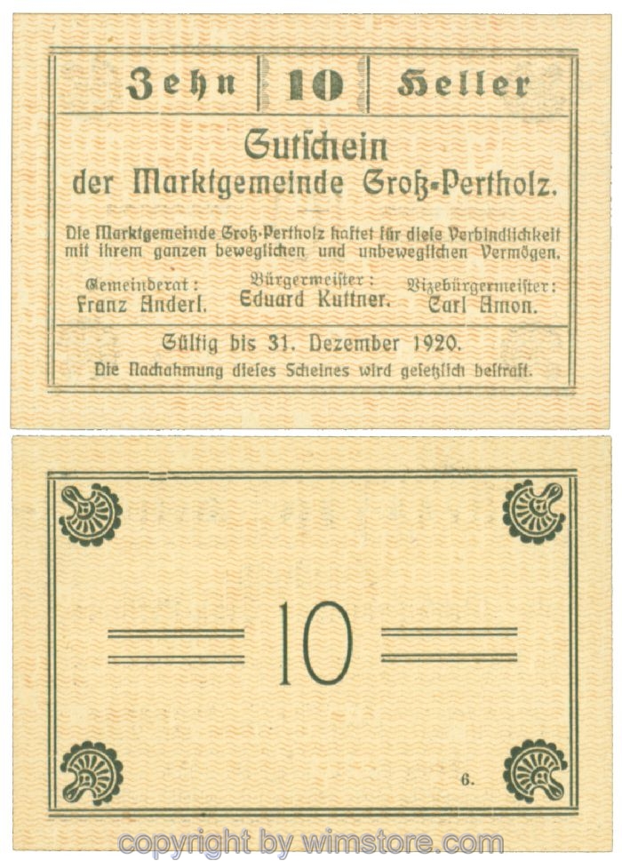 Gross-Pertholz, J00295IIId, 10 Heller; 1