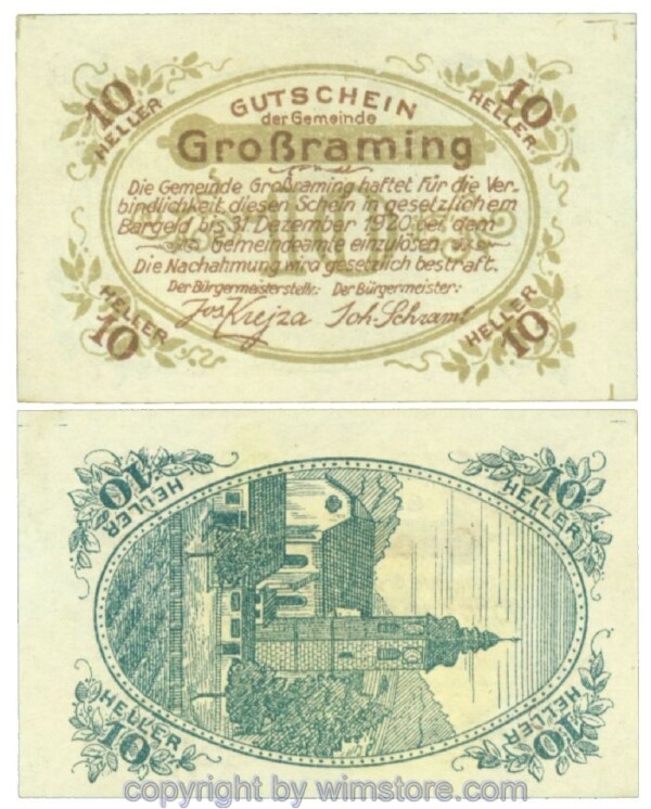 Gross-Raming, J00296I, 10 Heller; 1-