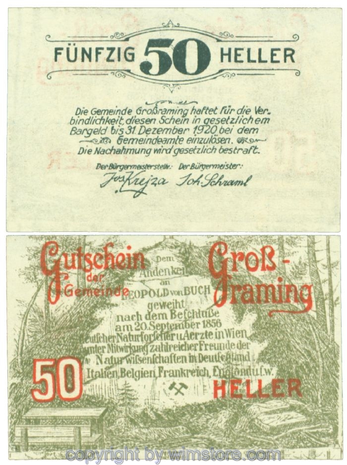 Gross-Raming, J00296I, 50 Heller; 1-