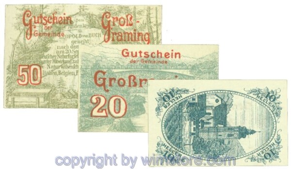 Gross-Raming, J00296I, Serie 10, 20, 50 Heller; 1