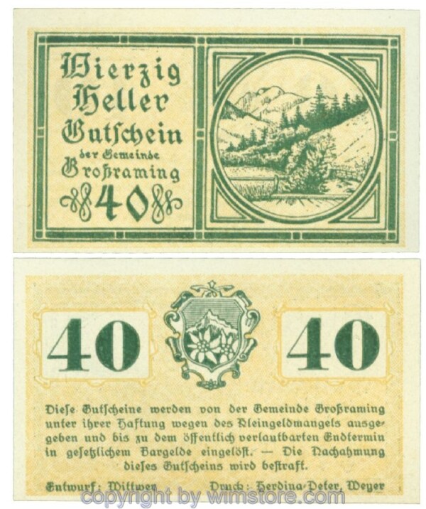 Gross-Raming, J00296II, 40 Heller; 1