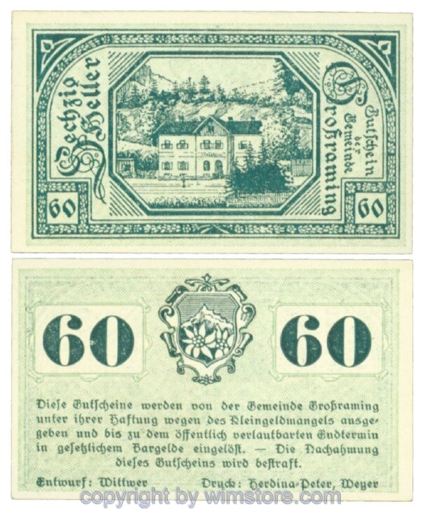 Gross-Raming, J00296II, 60 Heller; 1