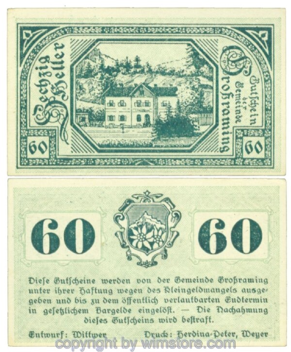 Gross-Raming, J00296II, 60 Heller; 1-