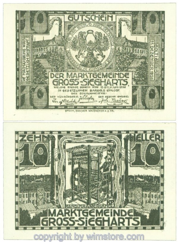 Gross-Siegharts, J00297d, 10 Heller; 1