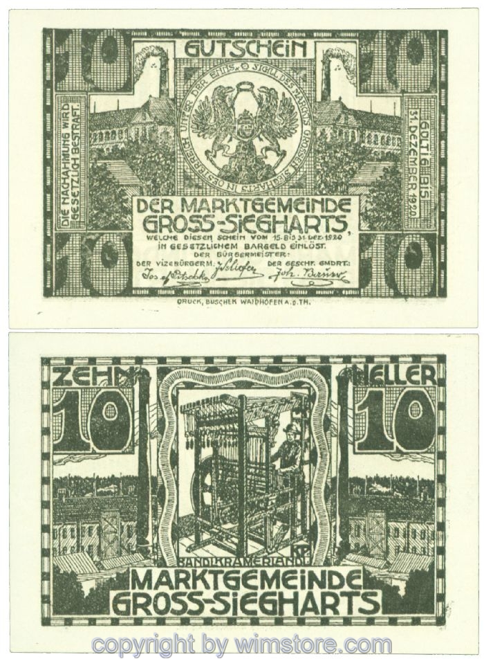 Gross-Siegharts, J00297d, 10 Heller; 1