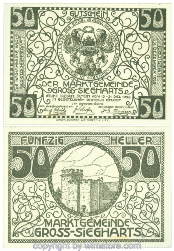 Gross-Siegharts, J00297d, 50 Heller; -1