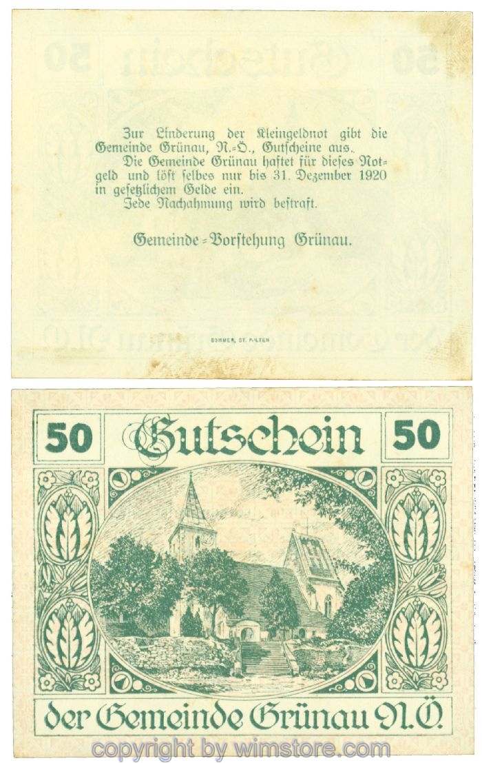 Grünau, J00299, 50 Heller; 1