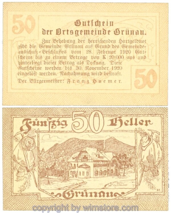 Grünau, J00300a, 50 Heller; 1