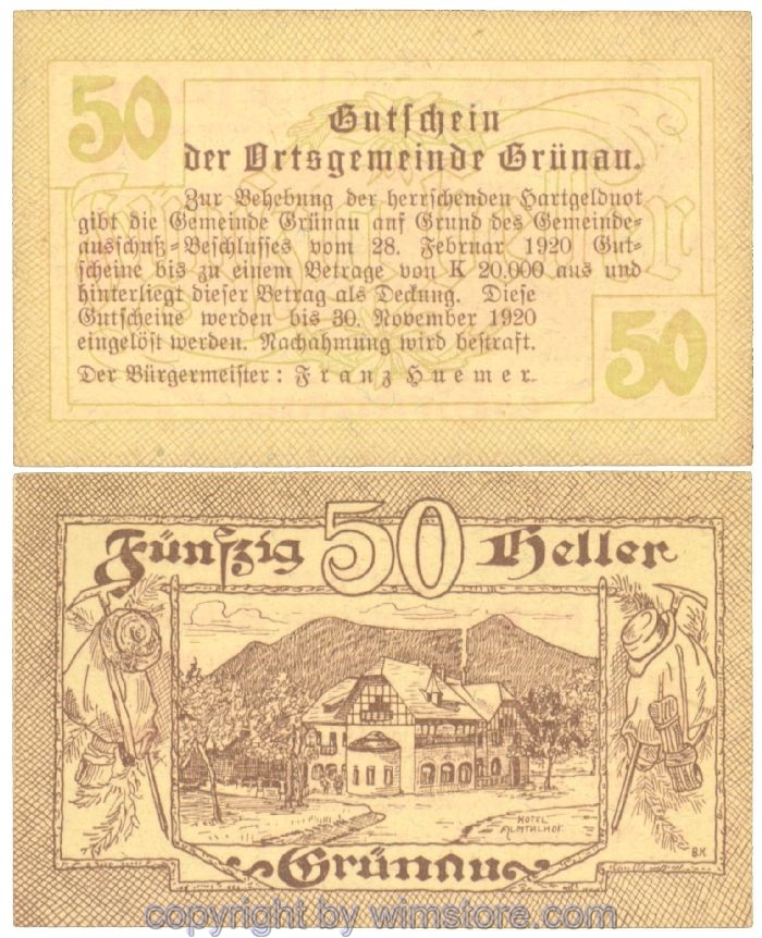 Grünau, J00300a, 50 Heller; 1