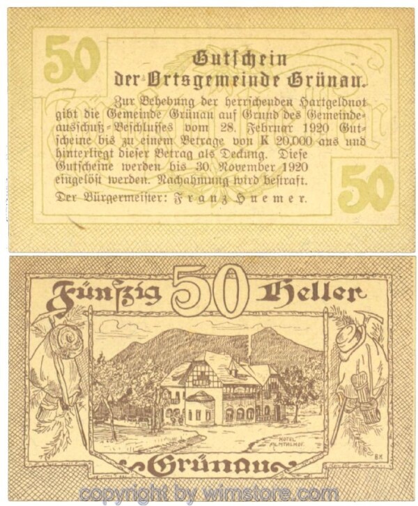 Grünau, J00300a, 50 Heller; 1-