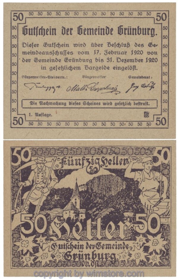Grünburg, J00303Ia, 50 Heller; 1